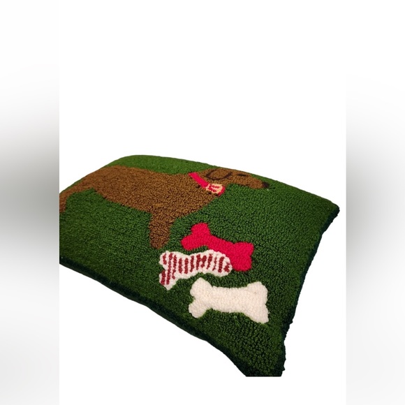 Macy’s Dachshund Holiday Hooked Accent Decor Pillow 21” x 15” - Picture 7 of 8